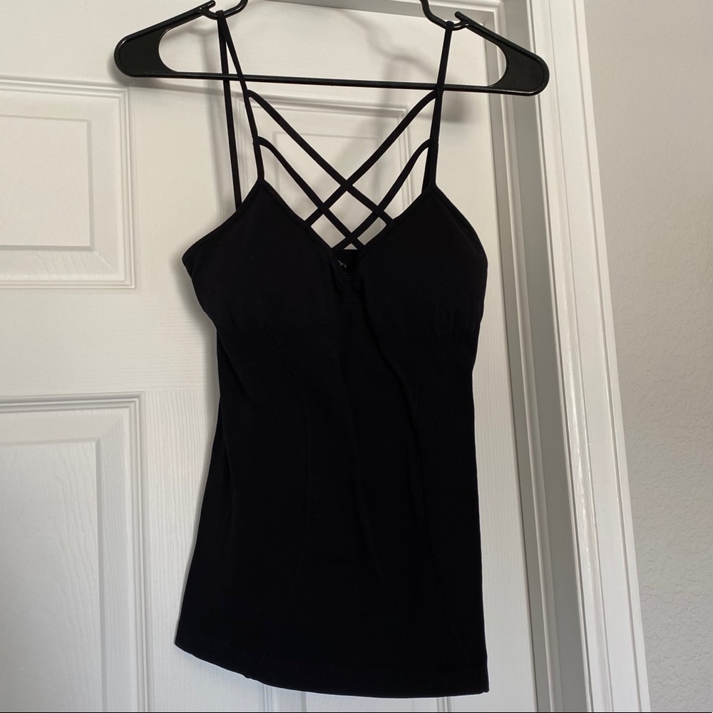 Black Crisscross Tank Top